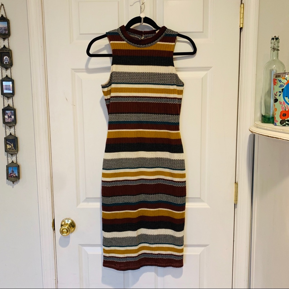 Francesca’s striped sweater body con dress